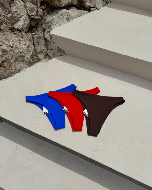 Bas de maillot taille haute corail