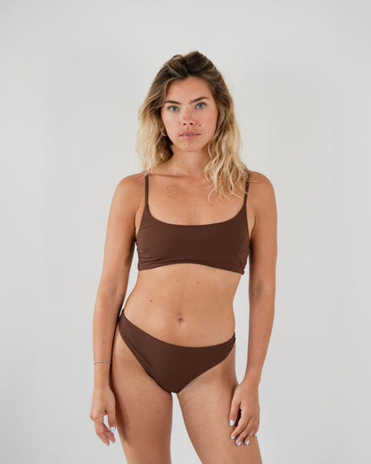Bas de maillot taille haute chocolat