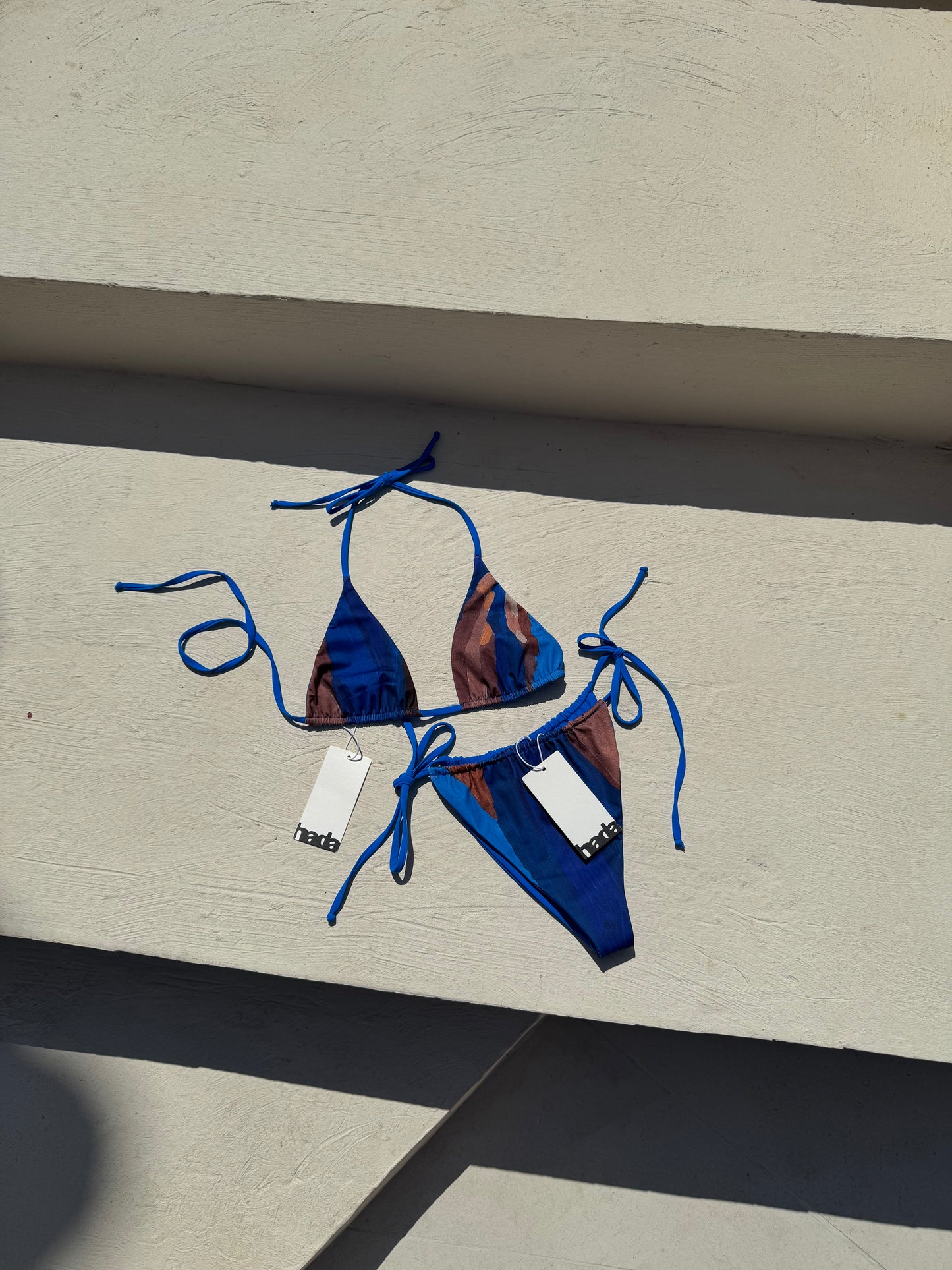 Top de bikini bleu réversible