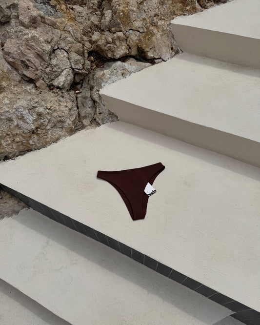 Bas de maillot taille haute chocolat